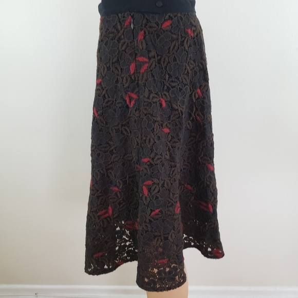 AllSaints Lace A Line Skirt Knee Length Leela 8 Goth Romantic y2k - Picture 3 of 7